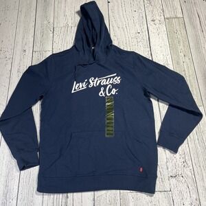 Levi Strauss & Co Navy Blue Hooded‎ Sweatshirt MEDIUM NWT